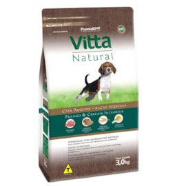 RACAO CAES VITTA NATURAL AD RC PEQ FRG/CER 03KG