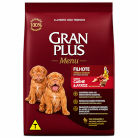 Ração CãesGranPlus Filhote Carne e Arroz Menu 20kg