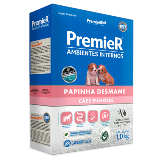 Ração Desmame Premier Ambientes Internos Cães Filhotes 1kg