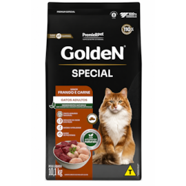 Ração Gato Adulto Golden Frango e Carne Special 10,1kg