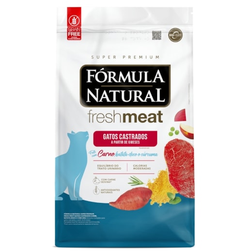 Ração Gato Formula Natural Adulto Castrado Fresh Meat Carne 10,1kg