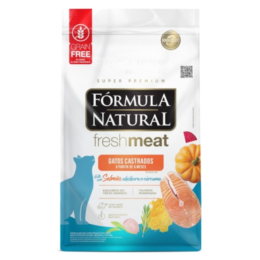 Ração Gato Fórmula Natural Adulto Fresh Meat 10,1kg Castrado Salmão