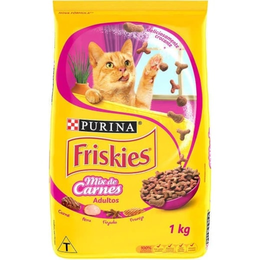 RACAO GATO FRISKIES AD MIX DE CARNE 01KG