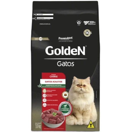 Ração Gato Golden Adulto Carne 3kg