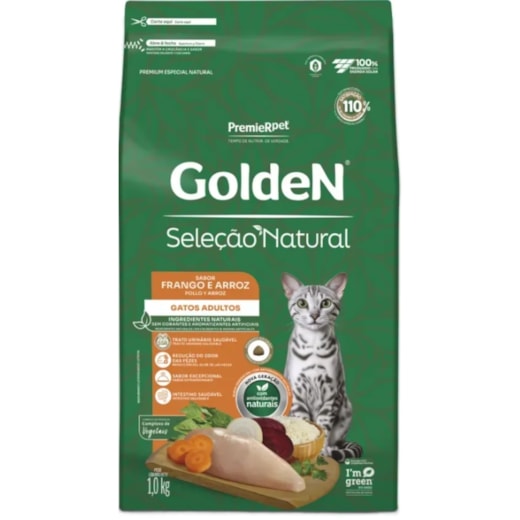 Ração Gato Golden Adulto Frango e Arroz Seleção Natural 1kg