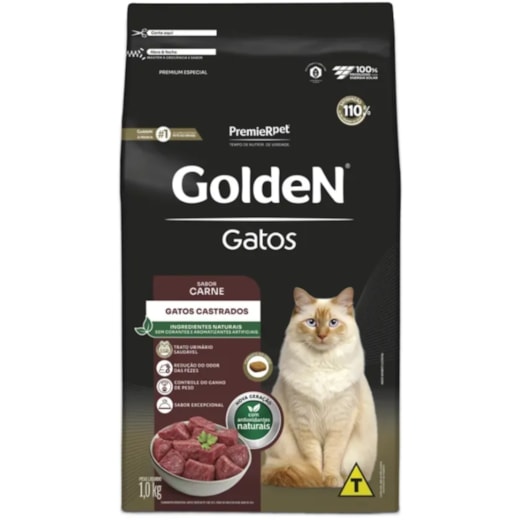 Ração Gato Golden Castrado Carne 1kg