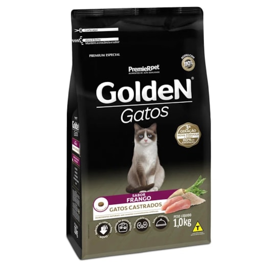 Ração Gato Golden Castrado Frango 1kg
