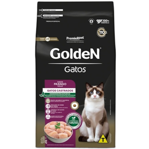 Ração Gato Golden Castrado Frango 1kg