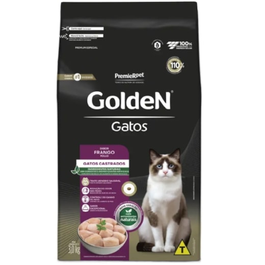 Ração Gato Golden Castrado Frango 3kg