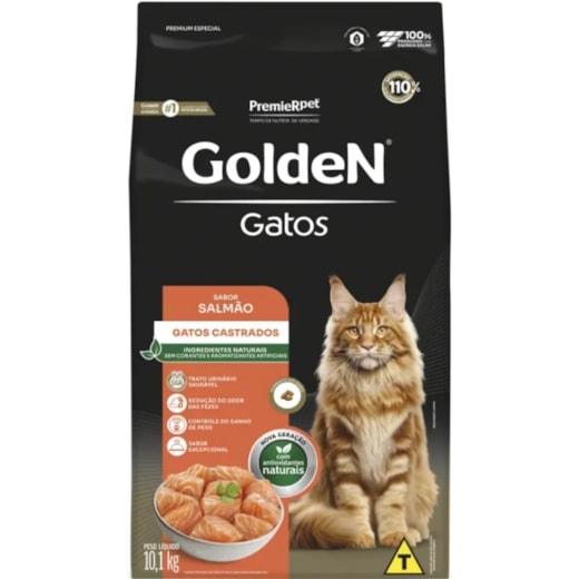 Ração Gato Golden Castrado Salmão 10,1kg