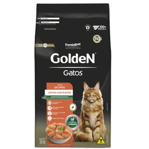 Ração Gato Golden Castrado Salmão 3kg