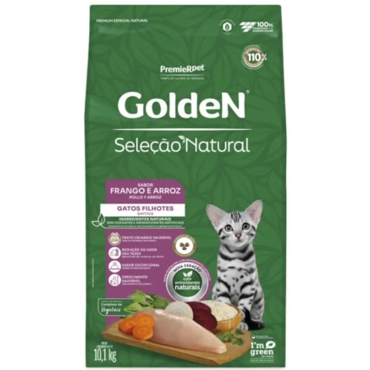 Ração Gato Golden Filhotes Frango e Arroz Seleção Natural 10,1kg