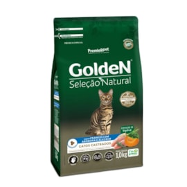 Ração Gato Golden Seleção Natural Adulto Castrado Abobora 01Kg