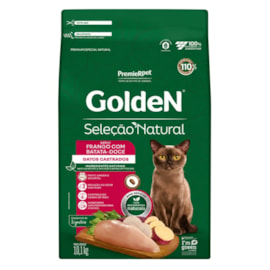 Ração Gato Golden Seleção Natural Castrados Frango com Batata Doce 10,1kg