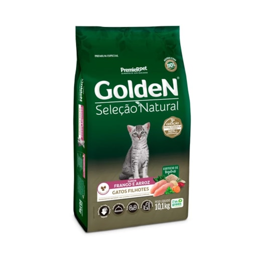 Ração Gato Golden Seleção Natural Filhote Frango/Arroz 10,1Kg