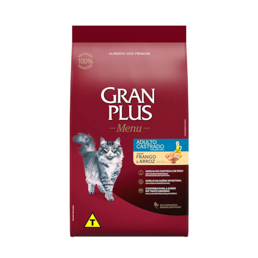 Ração Gato Gran Plus Castrado Frango/Arroz 03Kg