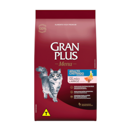 Racao Gato Gran Plus Castrado Salmao/Arroz 10,1Kg Pc Ind