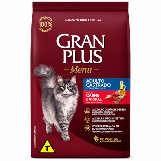 Ração Gato GranPlus Castrado Carne e Arroz 10,1kg