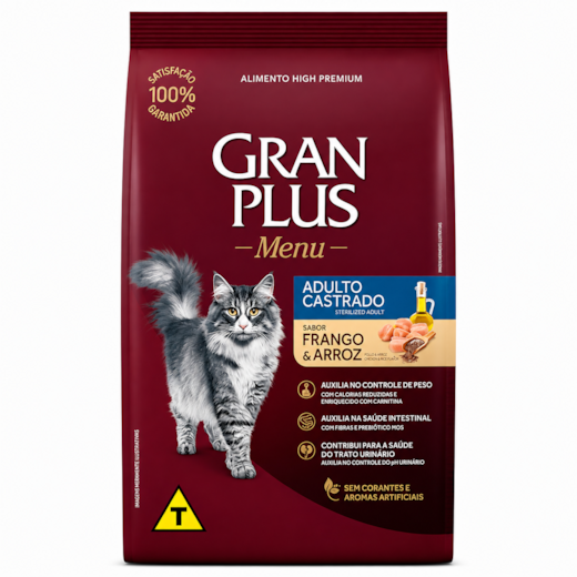 Ração Gato GranPlus Castrado Frango e Arroz 10,1kg
