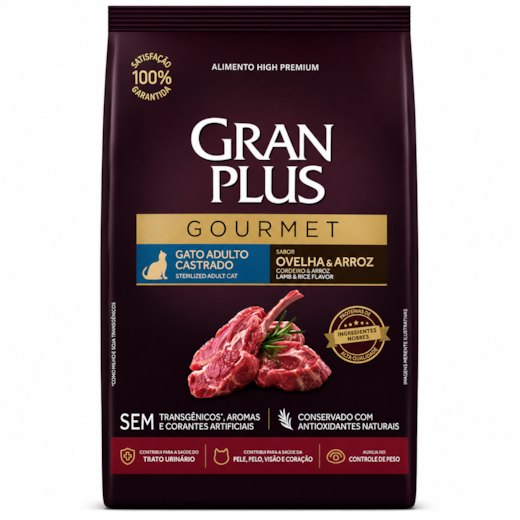 Ração Gato GranPlus Castrado Ovelha e Arroz Gourmet 1kg