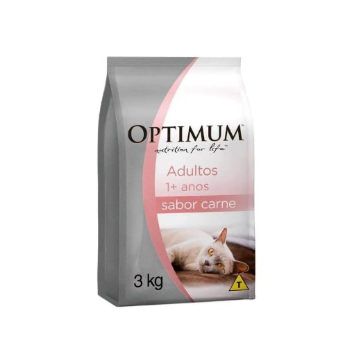 Ração Gato Optimum Adulto Carne 3kg