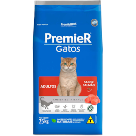 Ração  Gato Premier Adulto Ambiente Interno Salmão 7,5kg