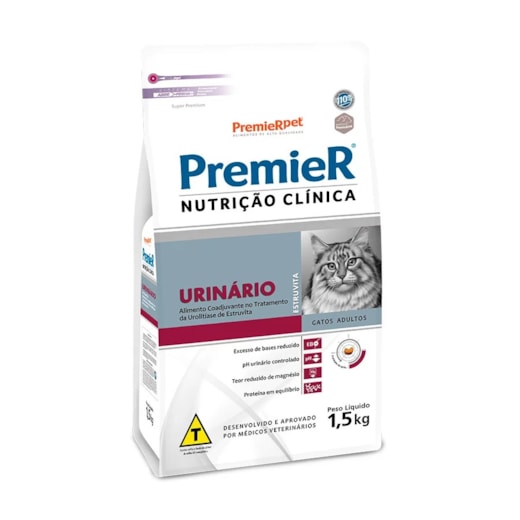 Ração Gato Premier Nutrição Clínica Urinário Estruvita 1,5kg