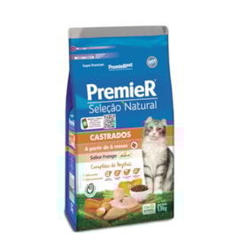 Ração Gato Premier Seleção Natural 1,5kg Castrado Frango
