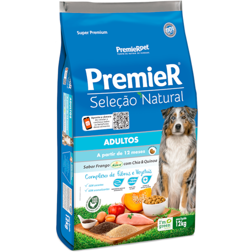Ração Gato Premier Seleção Natural Adulto 12Kg Chia e Quinoa