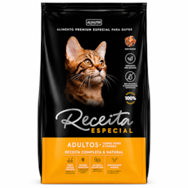 Ração Gato Receita Adulto Carne, Peixe e Frango 3kg