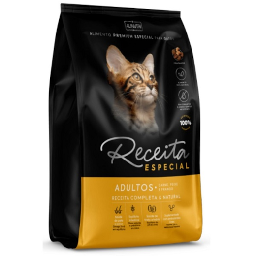 Ração Gato Receita Adulto Carne/Peixe/Frango 10,1kg