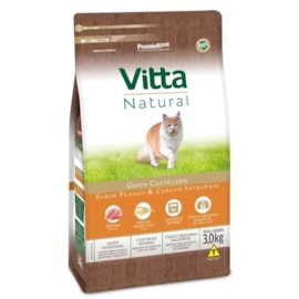 RACAO GATO VITTA NATURAL AD CASTRADO FRANGO 03KG