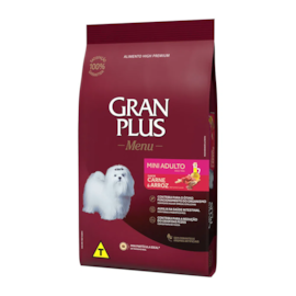 Ração Gran Plus Menu Cães Adultos Mini Carne e Arroz 10,1Kg
