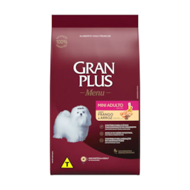Ração Gran Plus Menu Cães Adultos Mini Frango e Arroz 03Kg