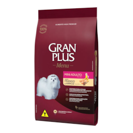 Ração Gran Plus Menu Cães Adultos Mini Frango e Arroz 03Kg