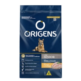 Ração Origens Cães Sênior Médio e Grande Frango e Cereais 15 kg