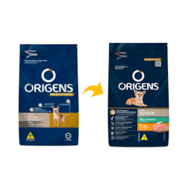 Ração Origens Cães Senior Mini e Pequeno Frango e Cereais 10,1kg