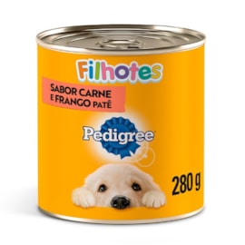 Ração Úmida Cães Pedigree Filhotes Lata 280gr Pate Carne e Frango