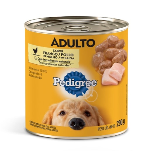 Ração Úmida Cães Pedigree Lata 290gr Adulto Frango ao Molho