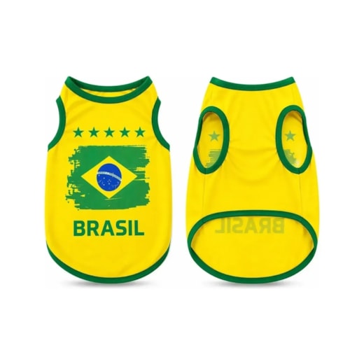 Roupa Pet Seleção Brasil Copa Do Mundo Gato e Cachorro
