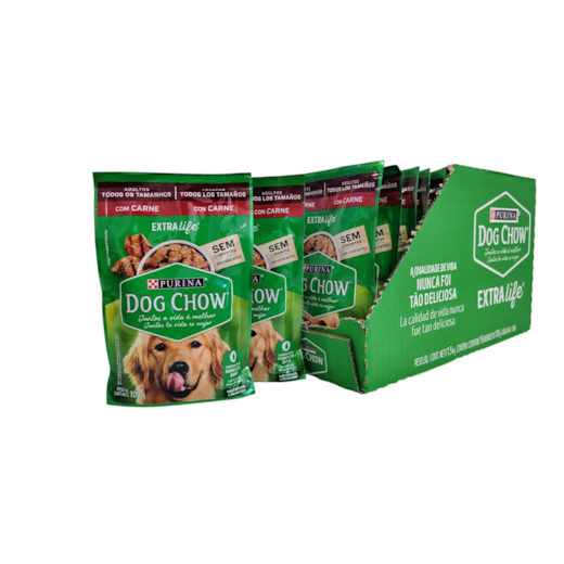 Sachê Cães Dog Chow Adulto Carne 15 Unidades