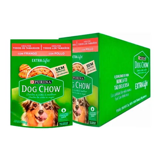 Sachê Cães Dog Chow Adulto Frango 15 Unidades
