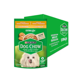 Sachê Cães Dog Chow Adulto Mini e Pequeno Frango 15 Unidades