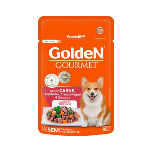 Sachê Cães Golden Adulto Pequeno Porte 85gr Carne