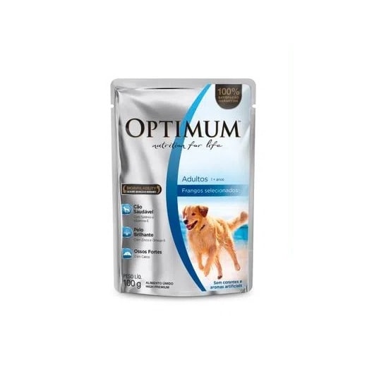 SACHE CAES OPTIMUM DOG AD FRANGO 100G