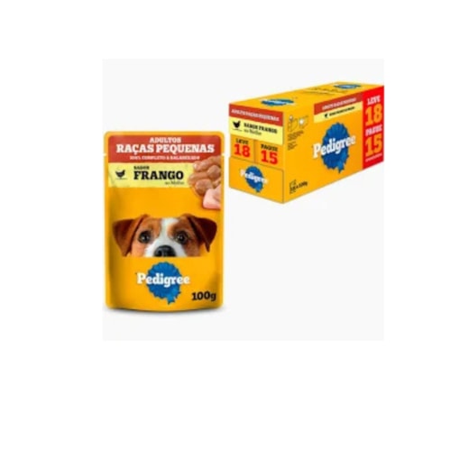 Sachê Cães Pedigree Adulto Raças Pequenas Frango Leve 18 Pague 15