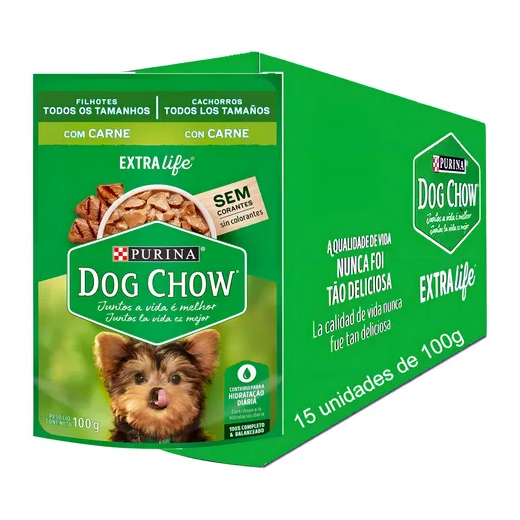 Sachê Dog Chow Filhote Carne 15 Unidades