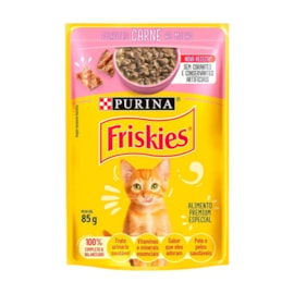 Sachê Friskies Filhotes Carne ao Molho 85g Caixa com 15 Und