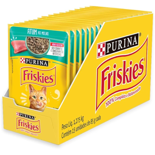 Sachê Gato Friskies 15 unidades de 85g Atum ao Molho