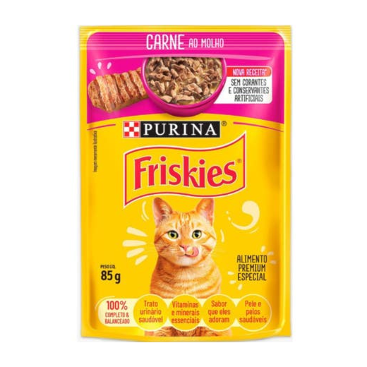 Sachê Gato Friskies 15 unidades de 85g Carne ao Molho